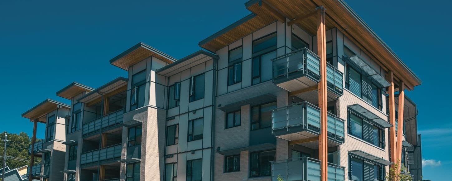 A picture of a luxury condominium or apartment building